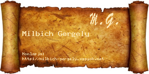 Milbich Gergely névjegykártya